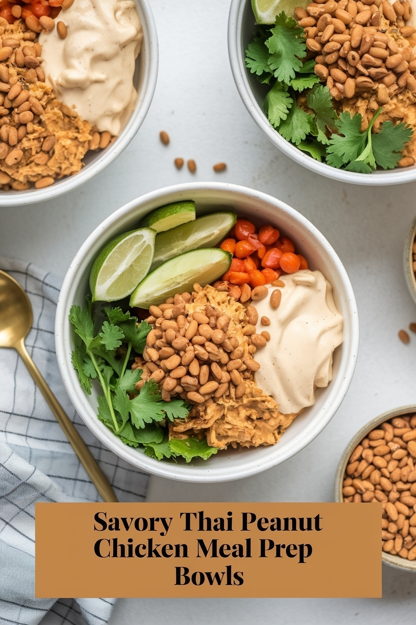 thai peanut chicken meal prep bowls