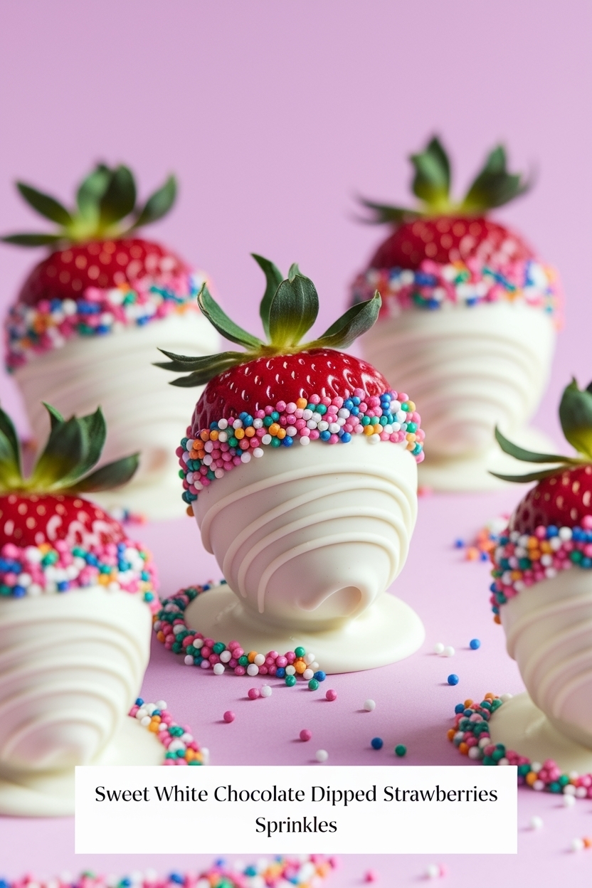 white chocolate dipped strawberries sprinkles