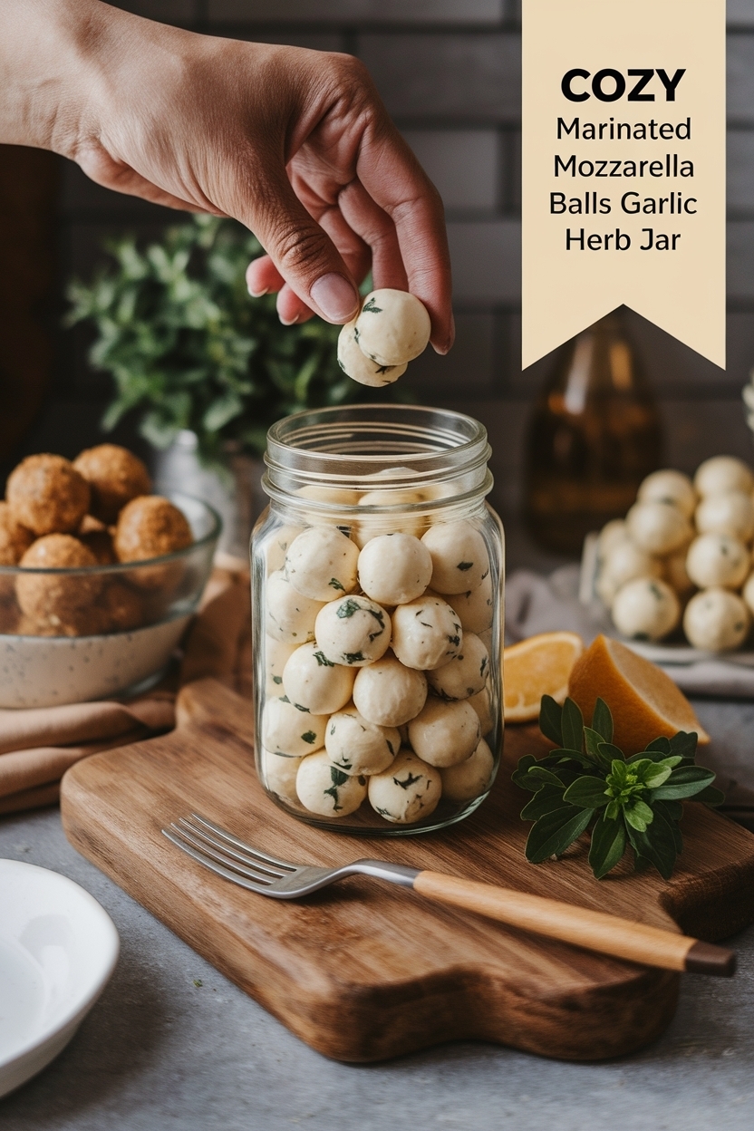 marinated mozzarella balls garlic herb jar
