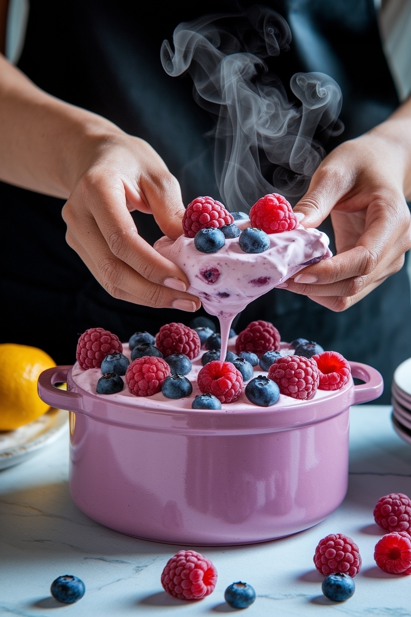 frozen yogurt bark with berries
