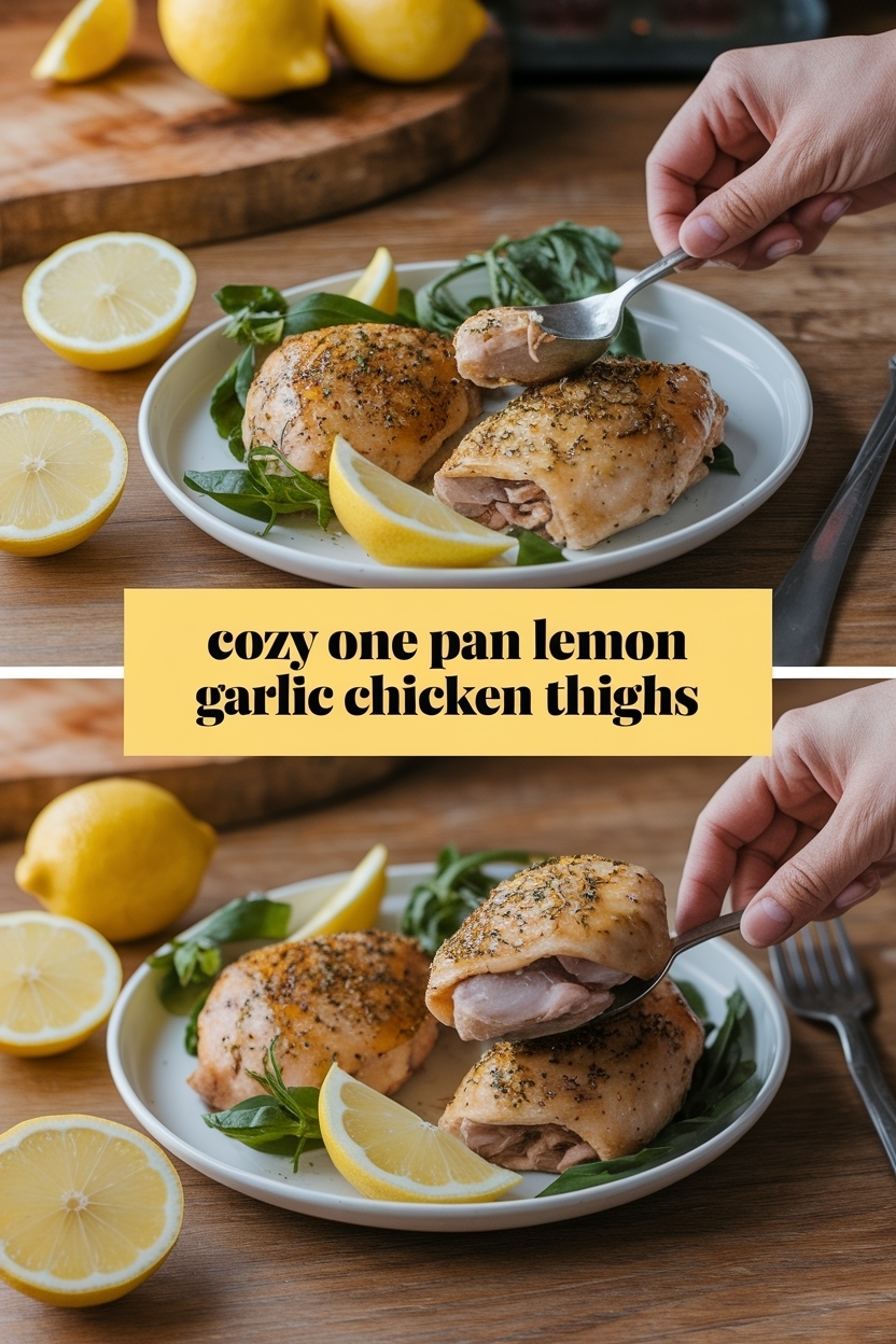 one pan lemon garlic chicken thighs