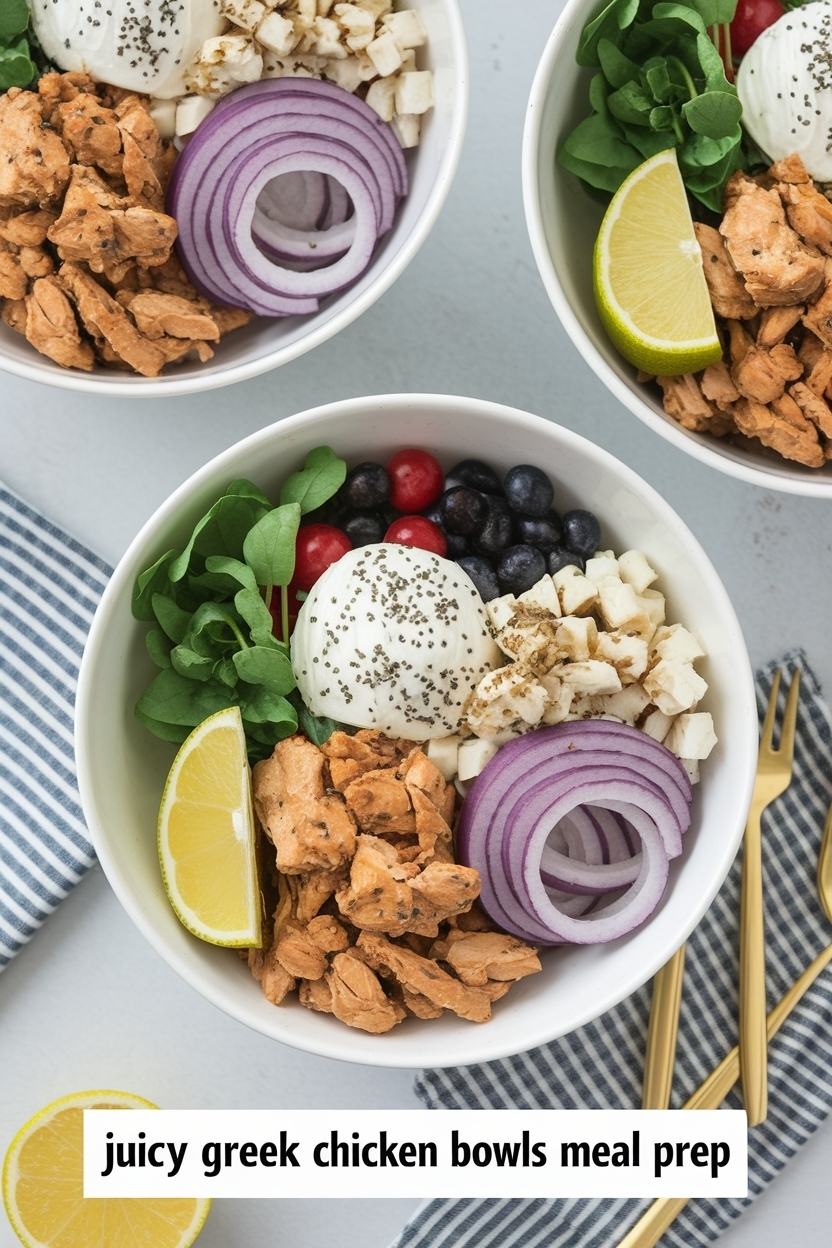 greek chicken bowls meal prep