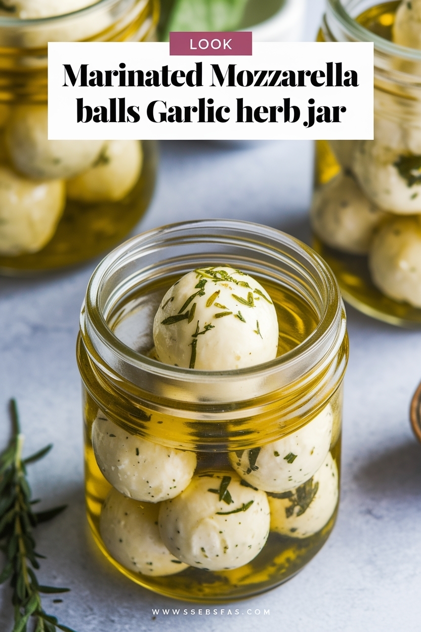 marinated mozzarella balls garlic herb jar