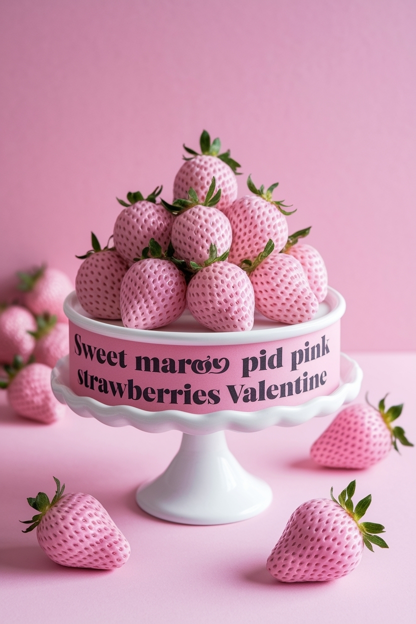 marbled pink strawberries valentine