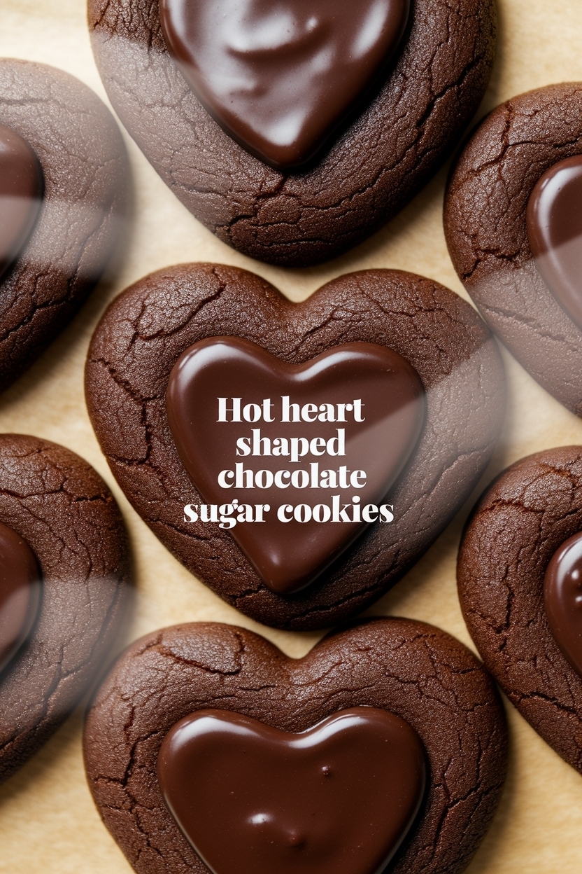 heart shaped chocolate sugar cookies