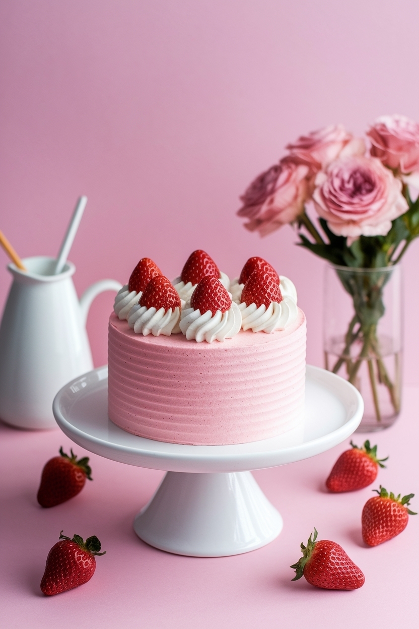strawberry heart mini cakes 4 inch