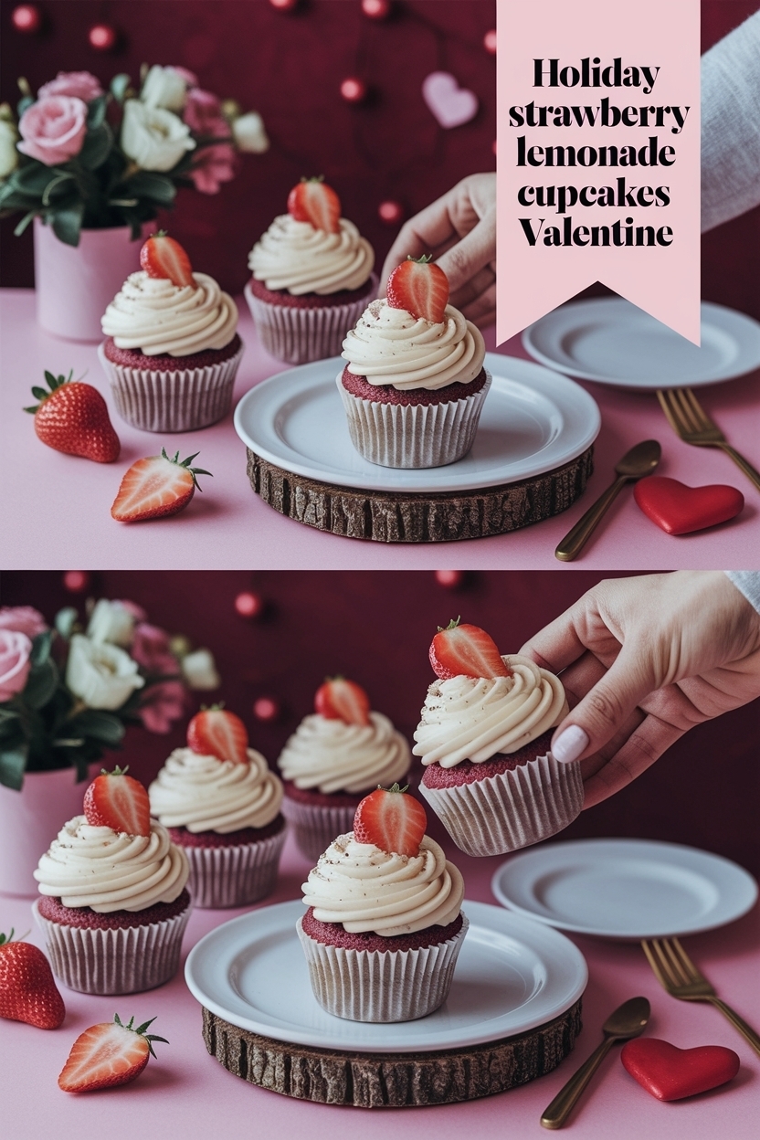 strawberry lemonade cupcakes valentine