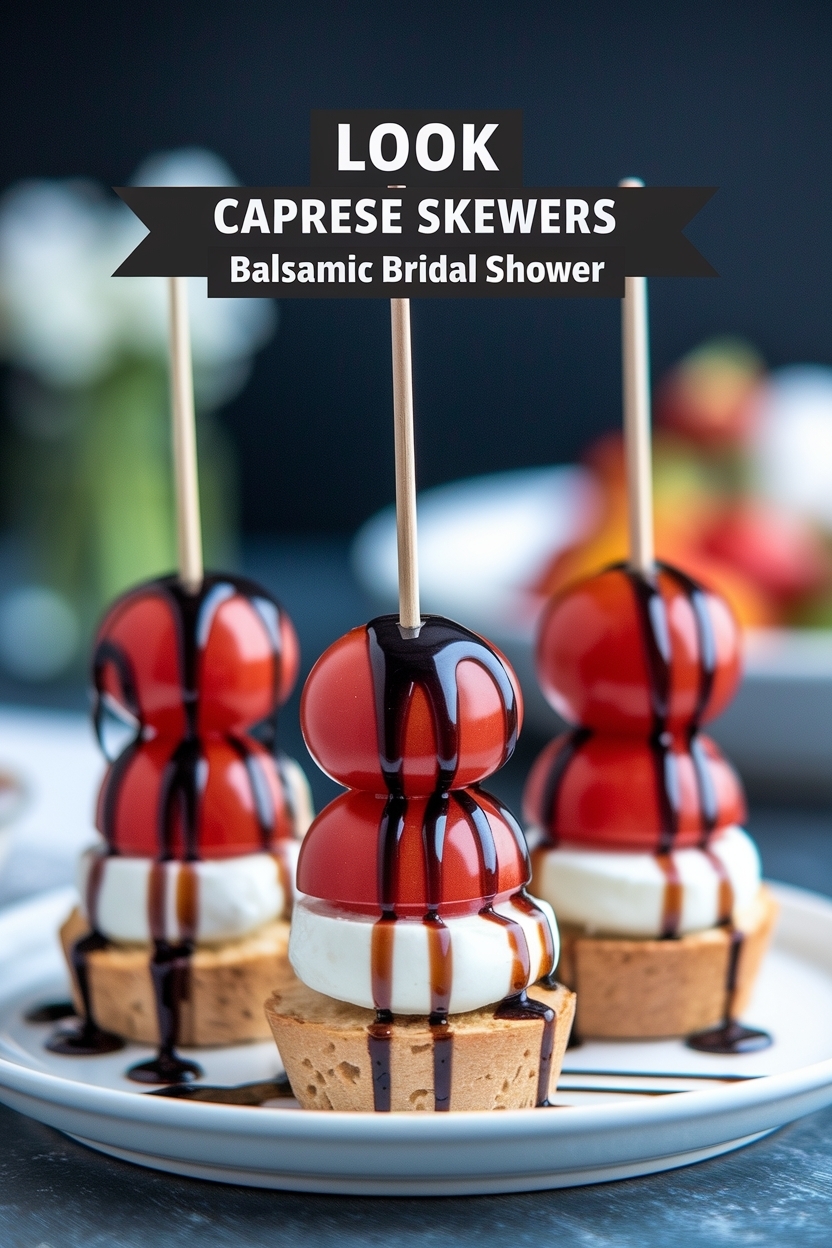 caprese skewers balsamic bridal shower