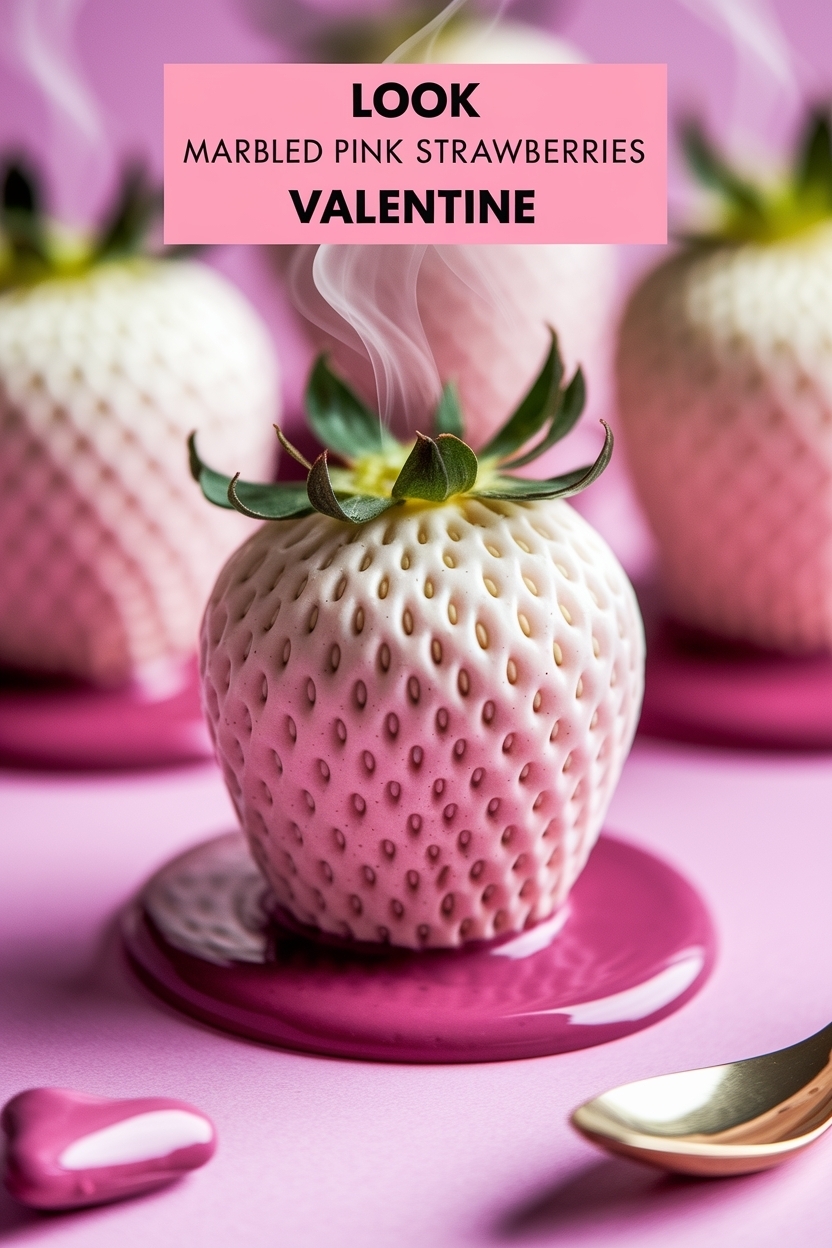 marbled pink strawberries valentine