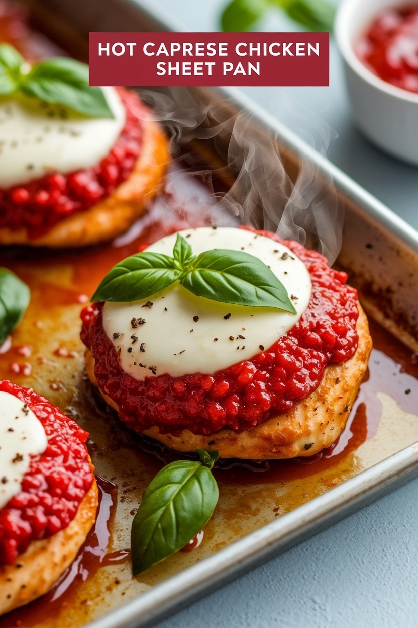 caprese chicken sheet pan