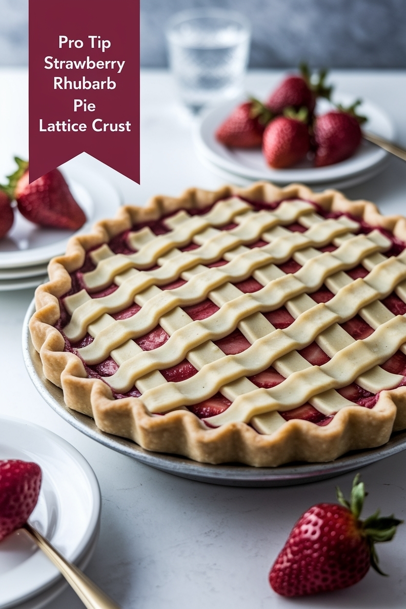 strawberry rhubarb pie lattice crust