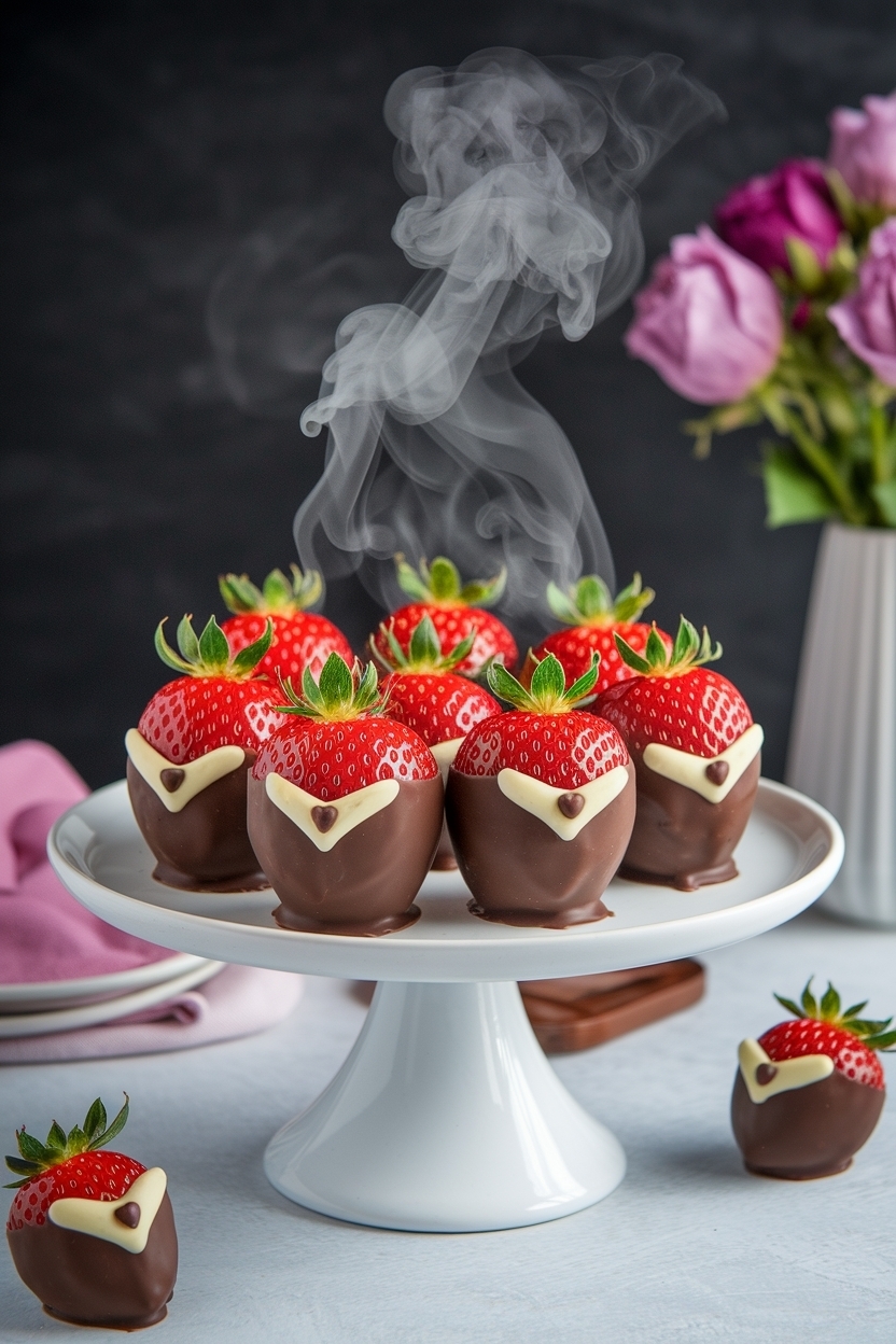 valentine chocolate strawberries tuxedo