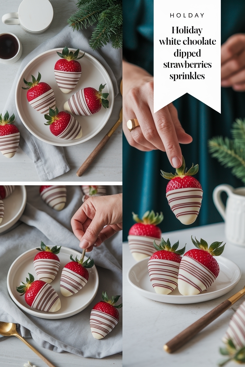 white chocolate dipped strawberries sprinkles