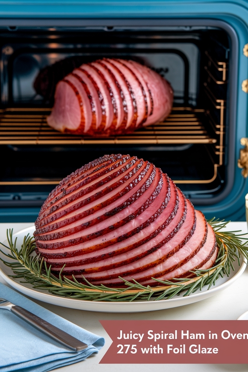 spiral ham in oven 275 with foil glaze