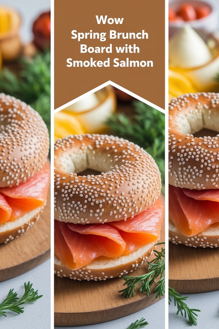 spring brunch board with smoked salmon