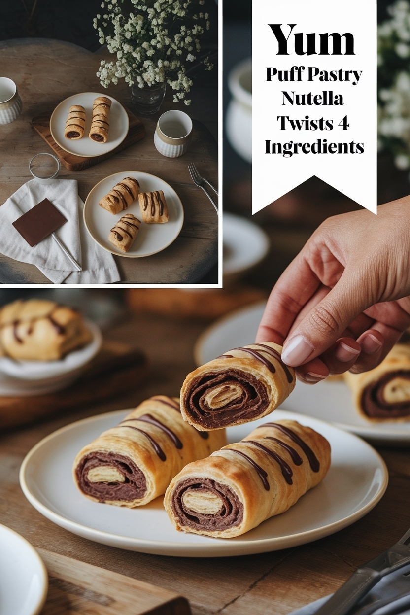 puff pastry nutella twists 4 ingredients