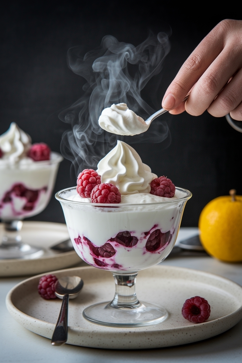whipped greek yogurt dessert honey berries
