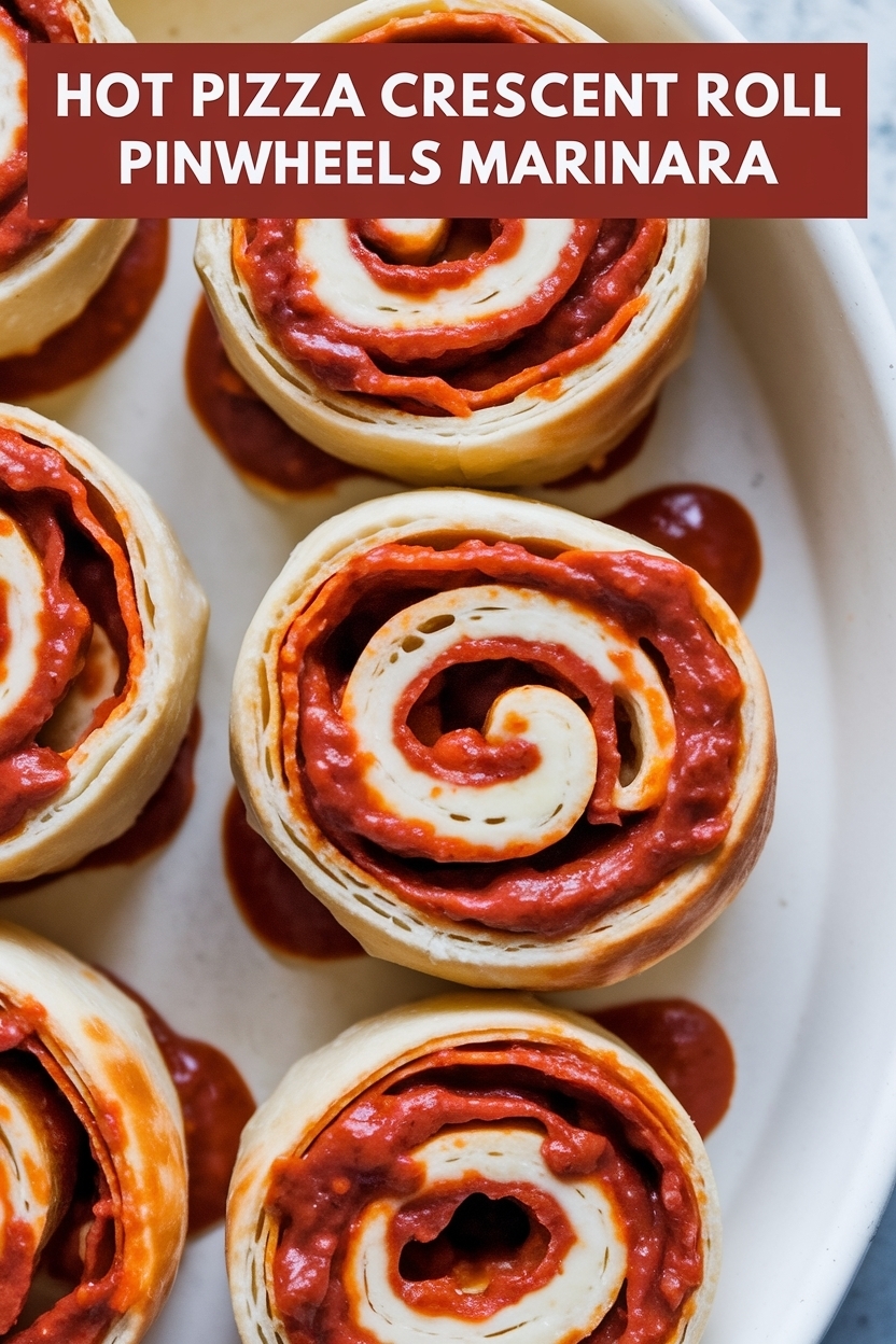 pizza crescent roll pinwheels marinara