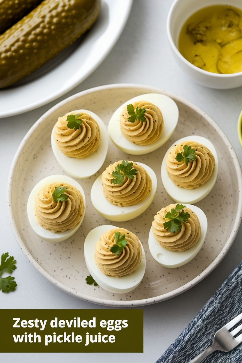 deviled eggs with pickle juice