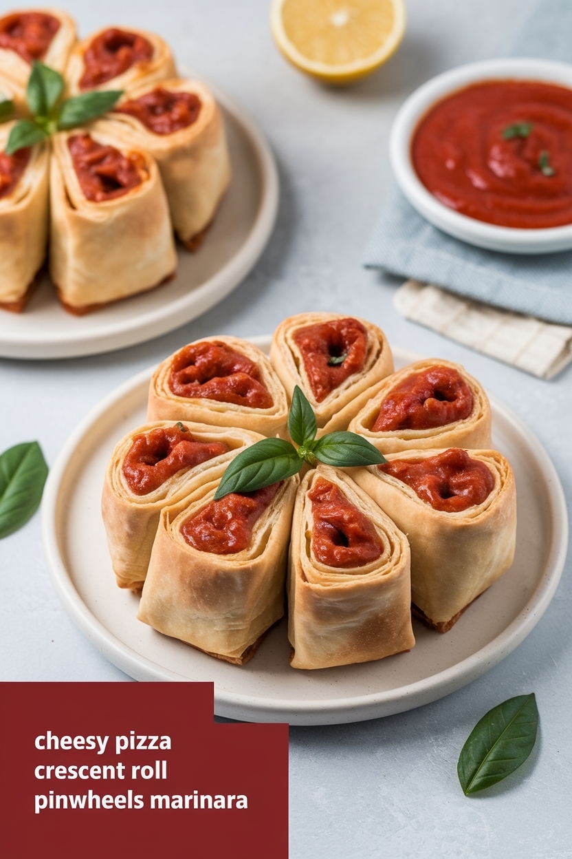 pizza crescent roll pinwheels marinara