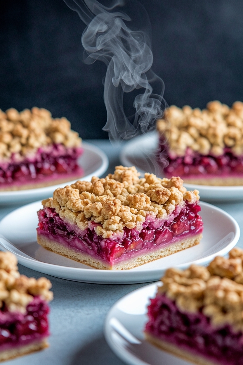 rhubarb crumble bars