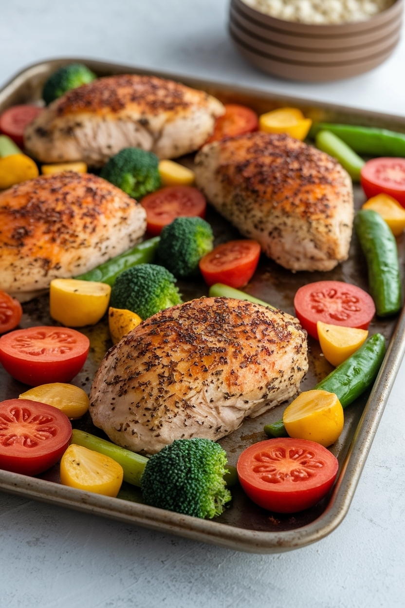 sheet pan chicken and veggies italian seasoning