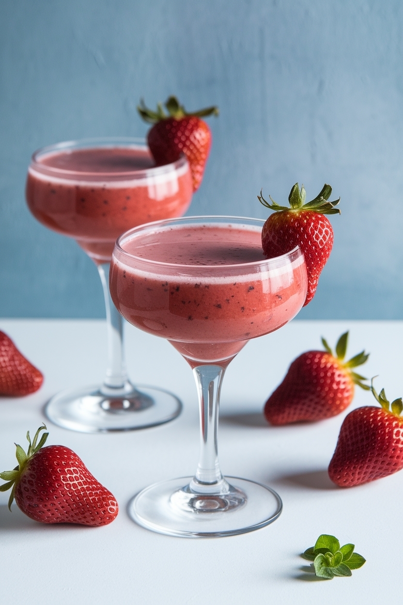 classic frozen strawberry daiquiri with rum