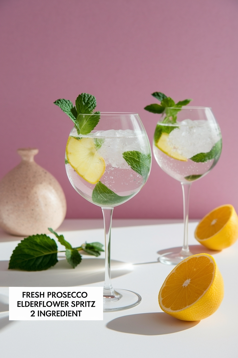 prosecco elderflower spritz 2 ingredient
