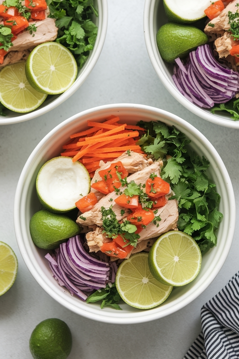 high protein chicken burrito bowl meal prep - Extra Photo