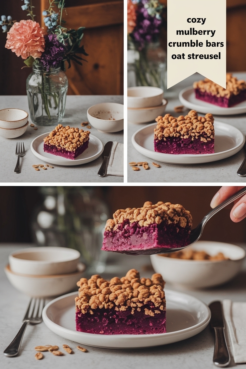 mulberry crumble bars oat streusel