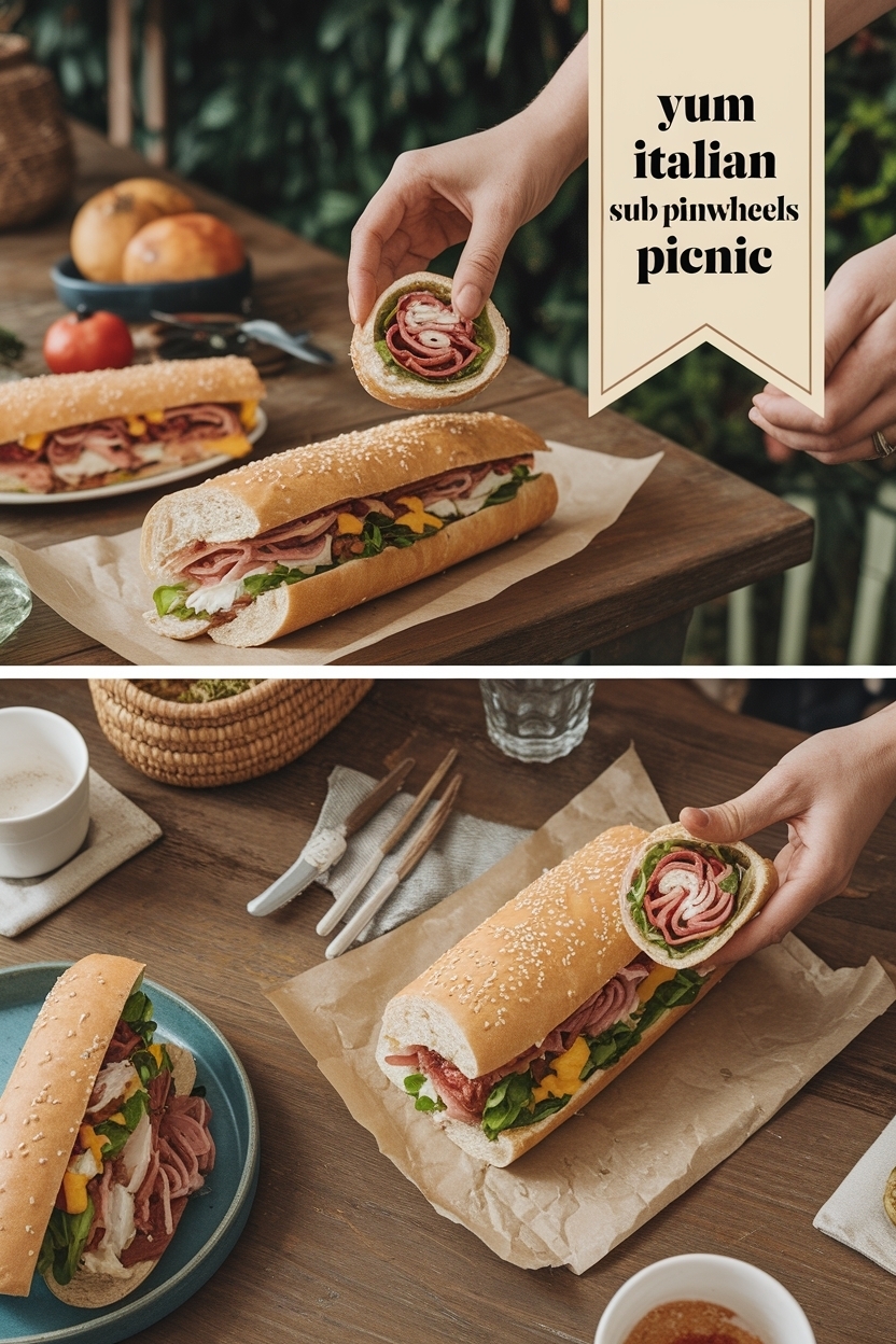 italian sub pinwheels picnic