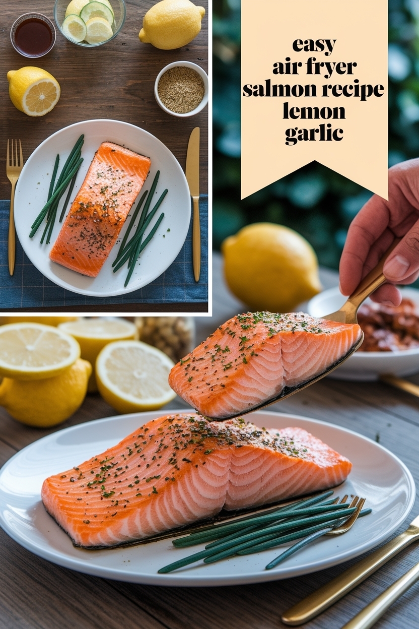 air fryer salmon recipe lemon garlic