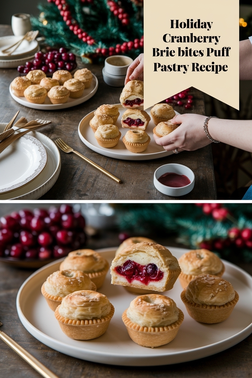 cranberry brie bites puff pastry recipe