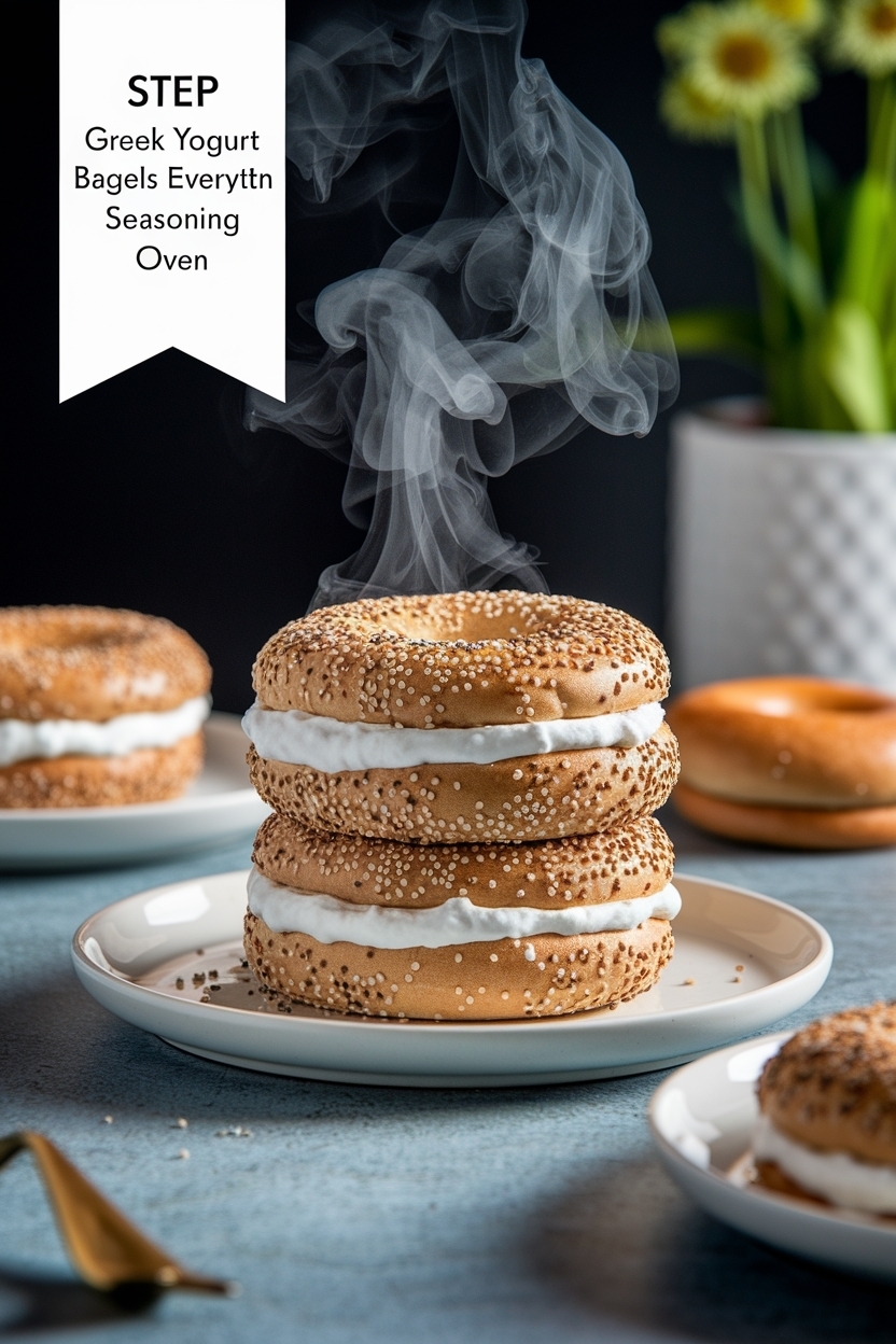 greek yogurt bagels everything seasoning oven
