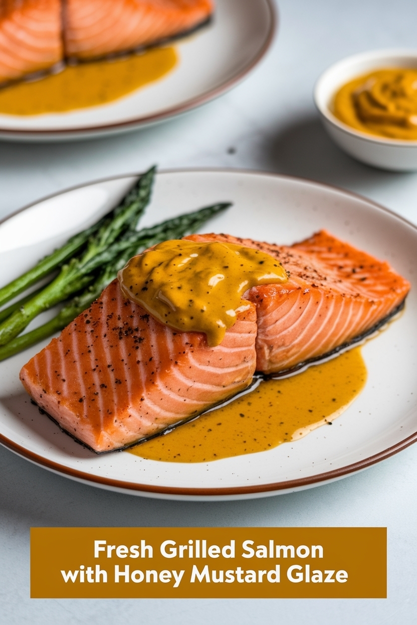 grilled salmon with honey mustard glaze