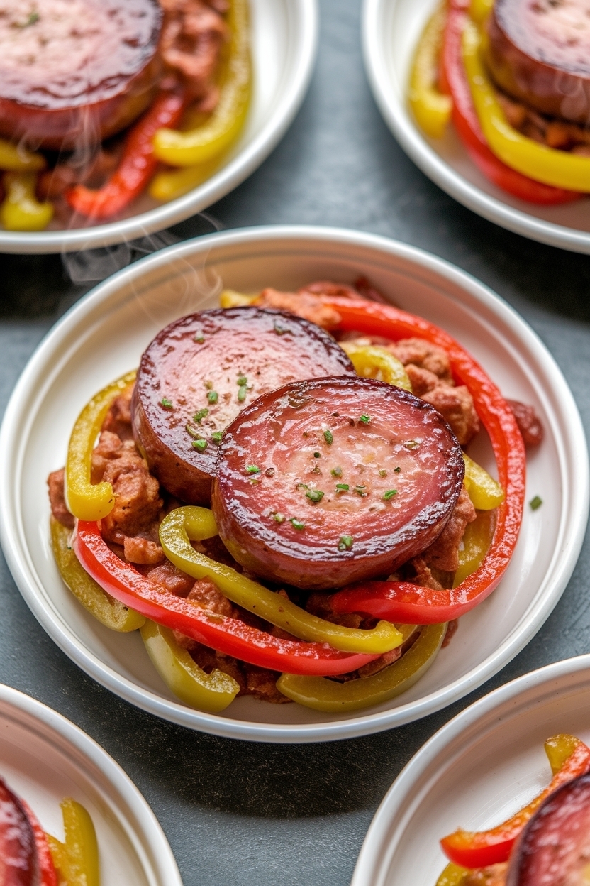 sheet pan kielbasa peppers onions