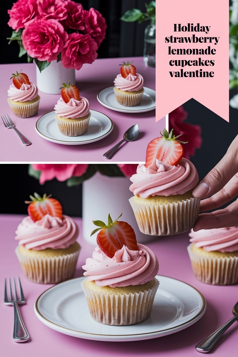 strawberry lemonade cupcakes valentine