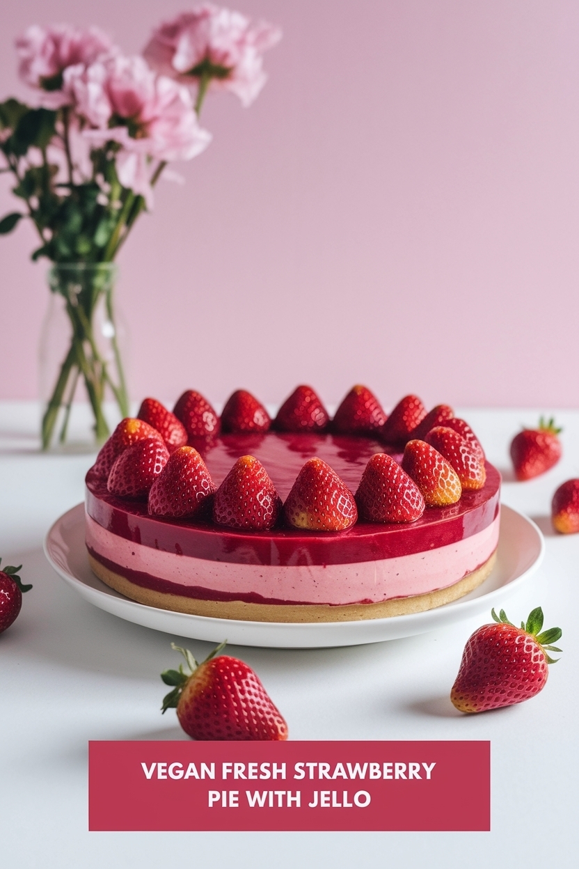 fresh strawberry pie with jello