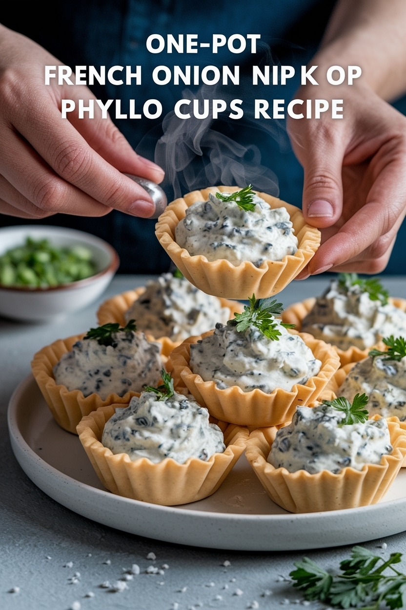 french onion dip phyllo cups recipe
