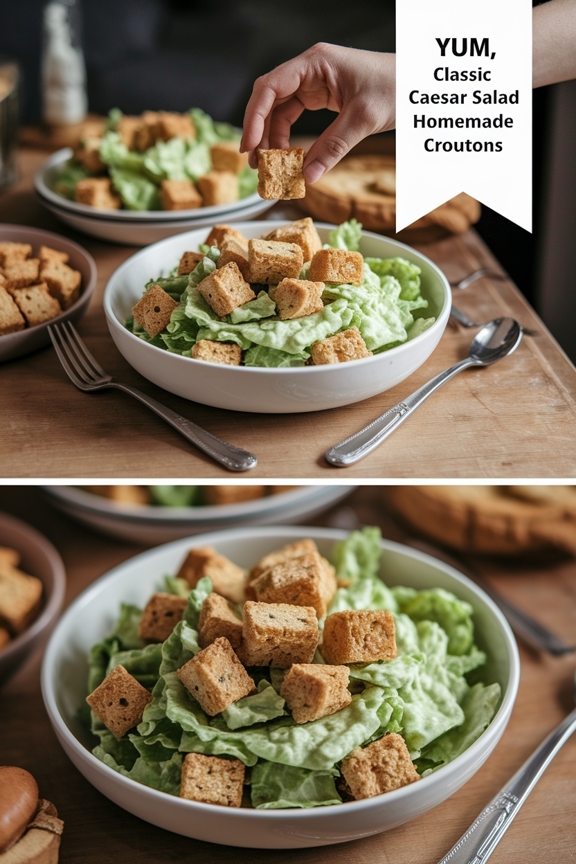 classic caesar salad homemade croutons