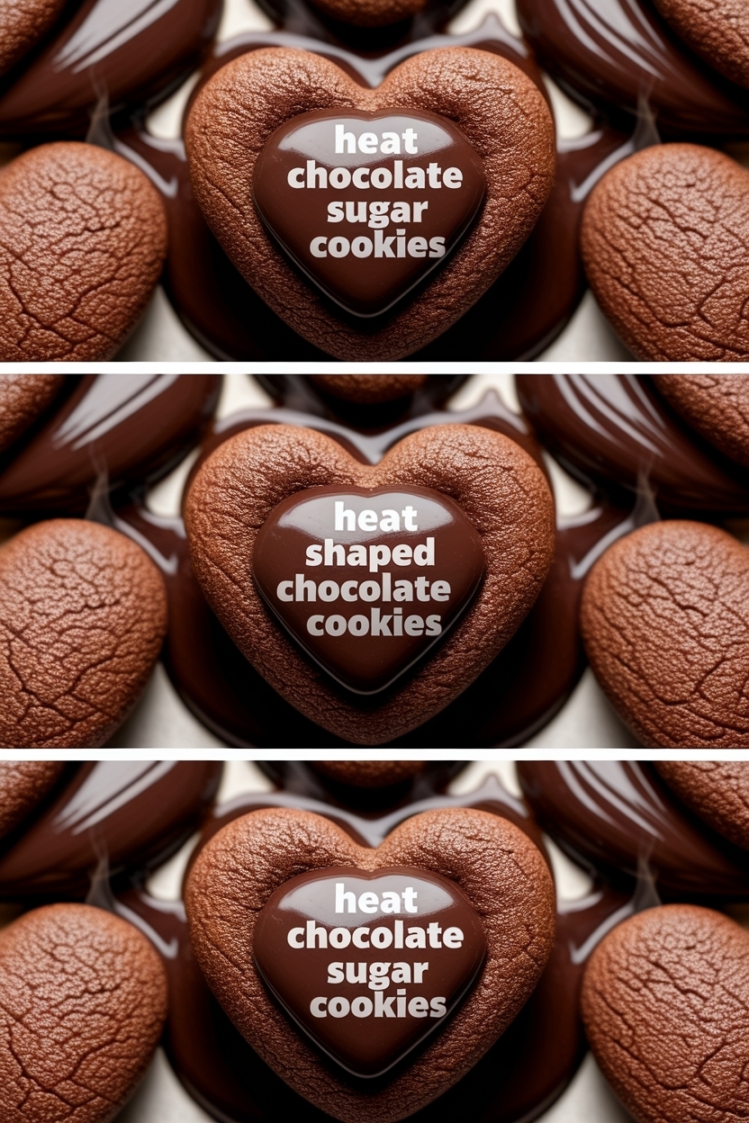 heart shaped chocolate sugar cookies