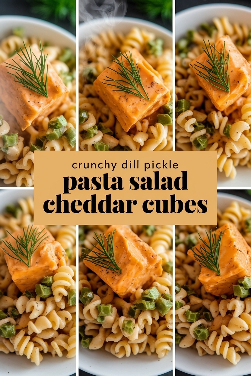 dill pickle pasta salad cheddar cubes