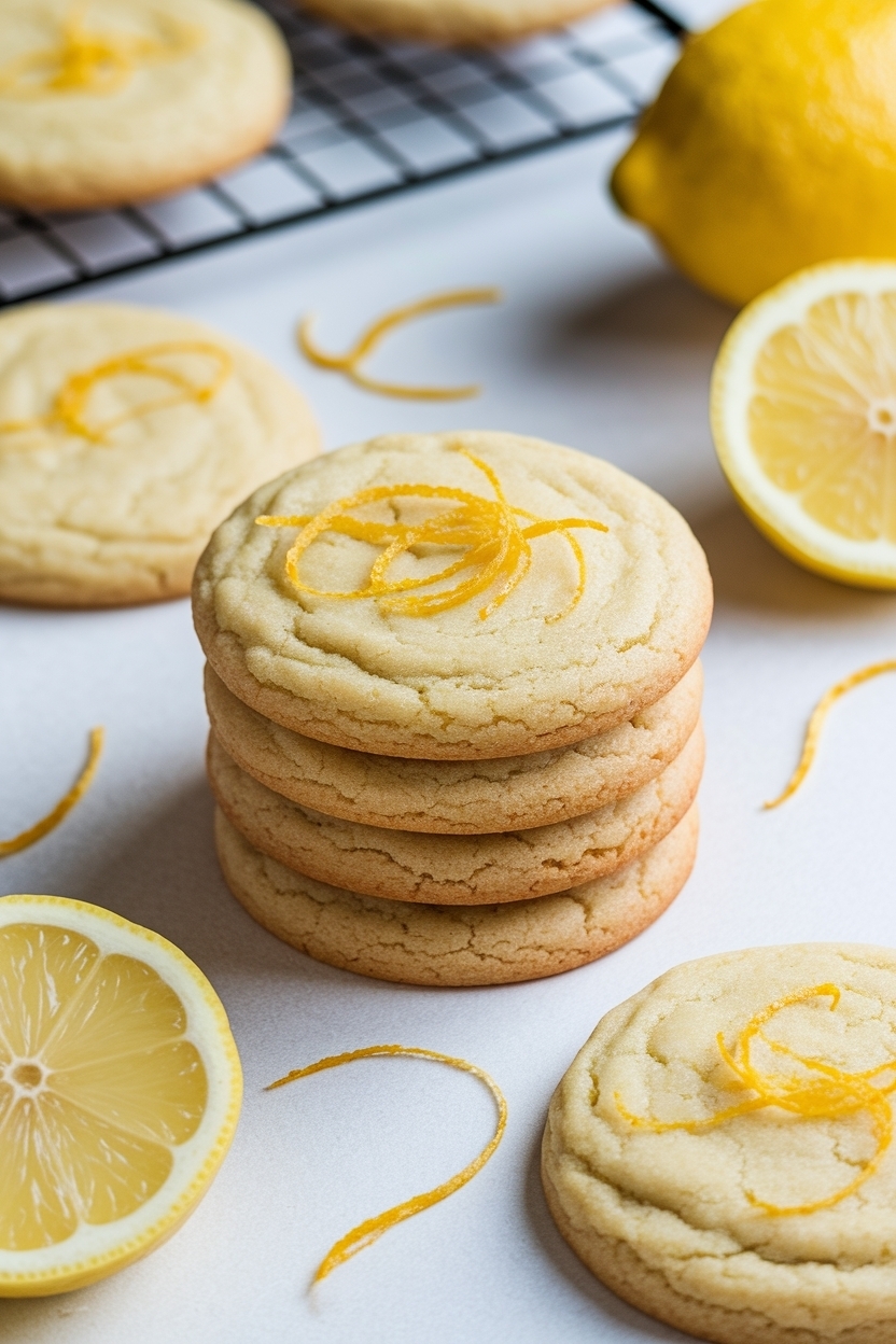 lemon sugar cookies with zest