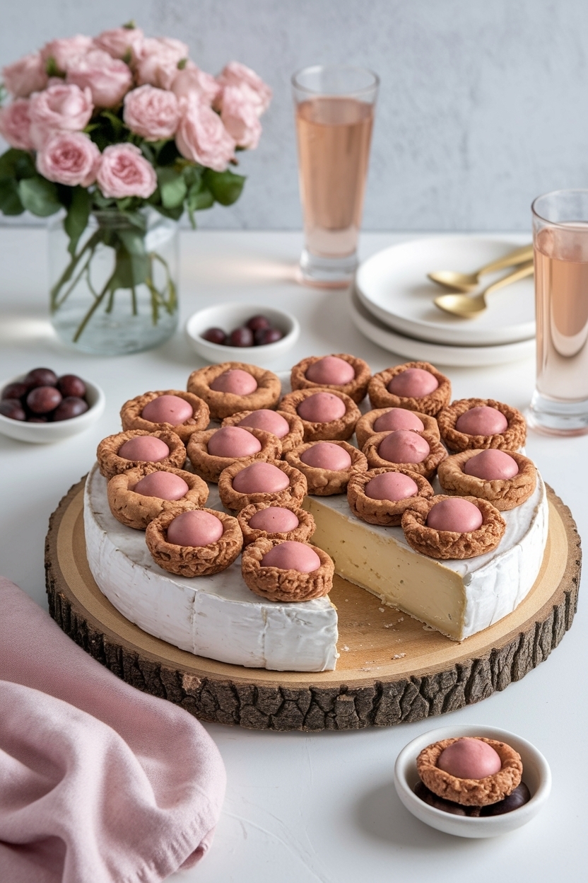 baked brie board with rosé galentines