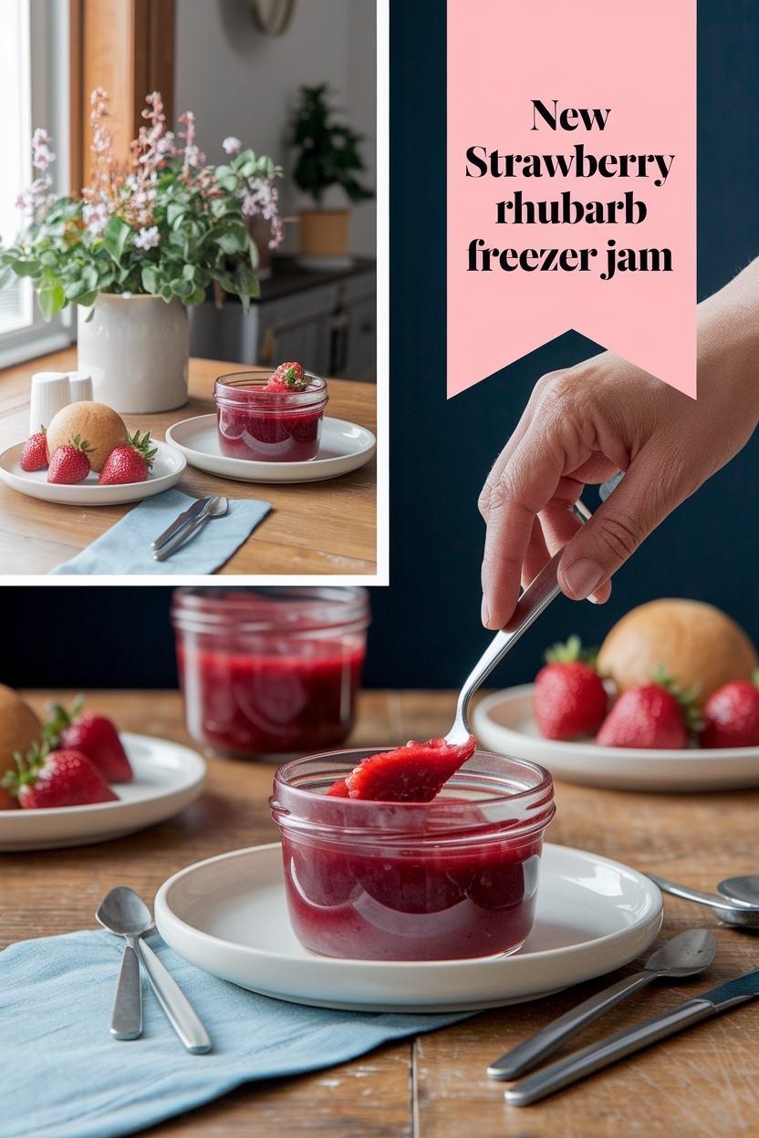 strawberry rhubarb freezer jam