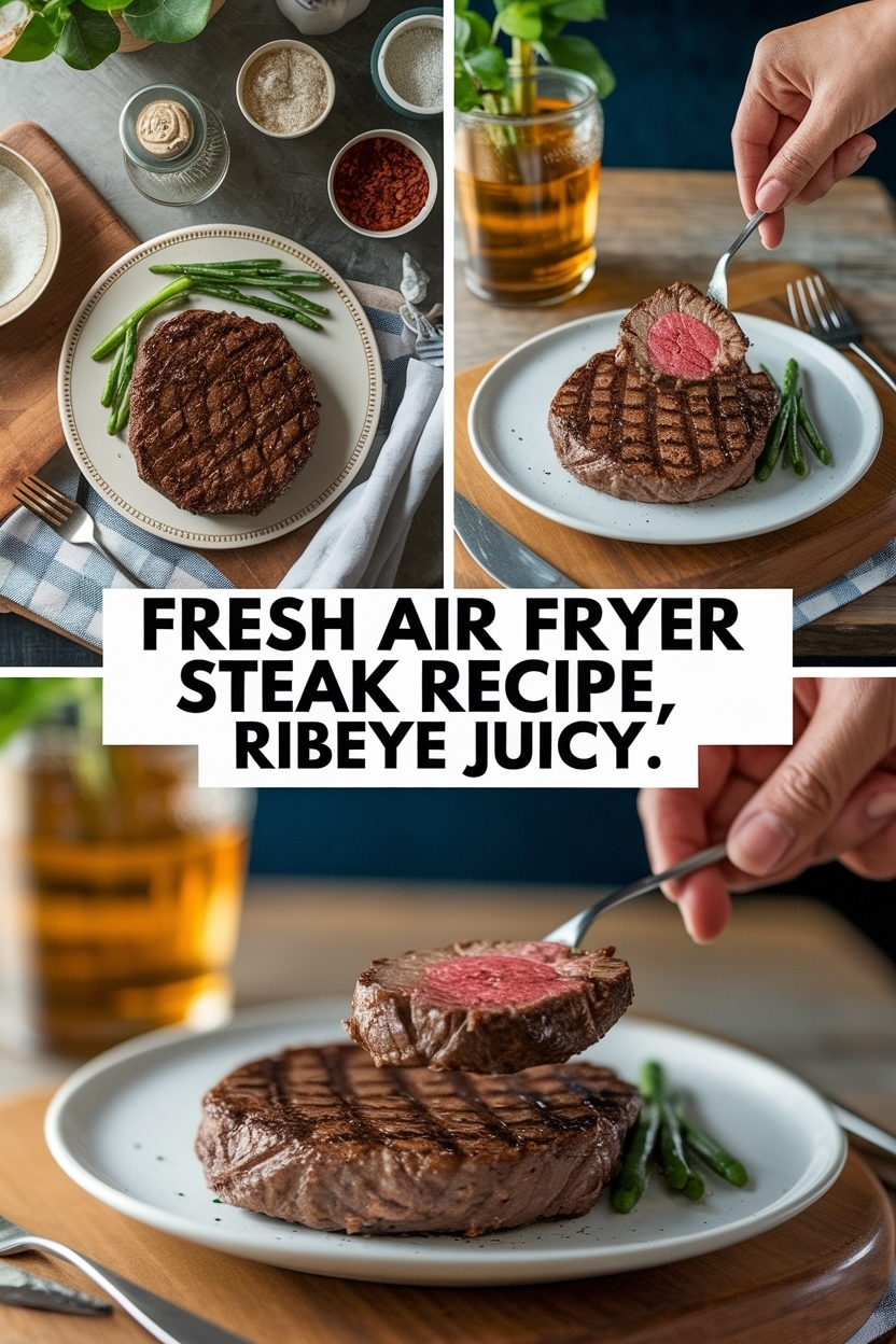air fryer steak recipe ribeye juicy
