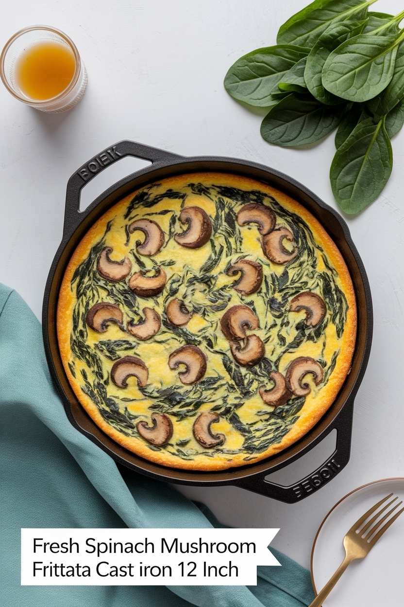 spinach mushroom frittata cast iron 12 inch