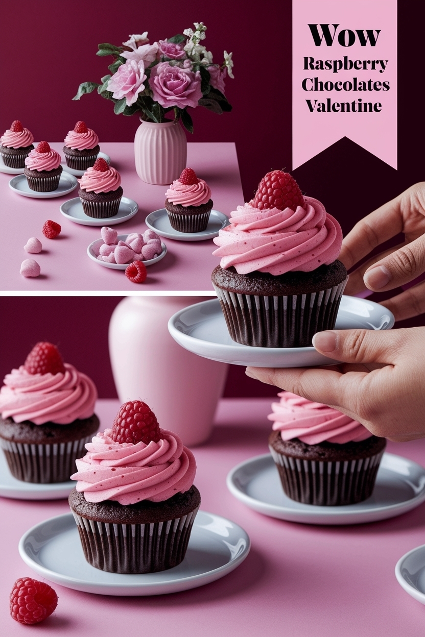 raspberry chocolate cupcakes valentine