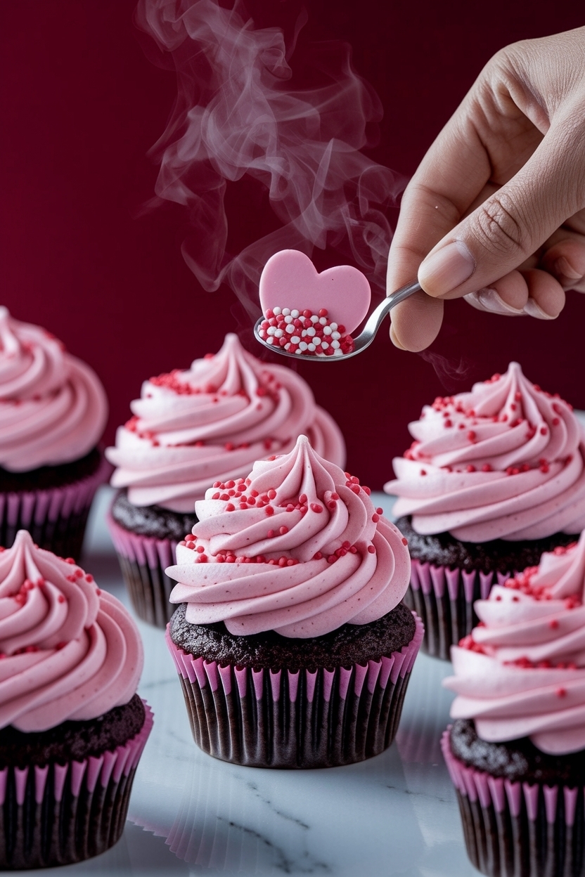 valentine confetti cupcakes heart sprinkles