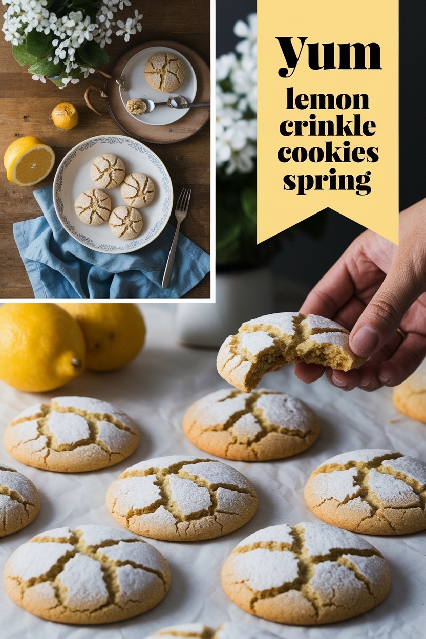 lemon crinkle cookies spring